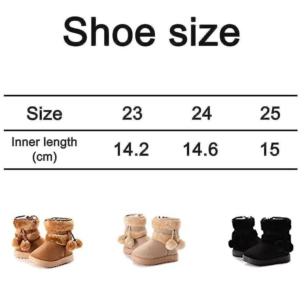 1 Pair Baby Boys Girls Snow Boots Premium Button Non Slip Soft Sole