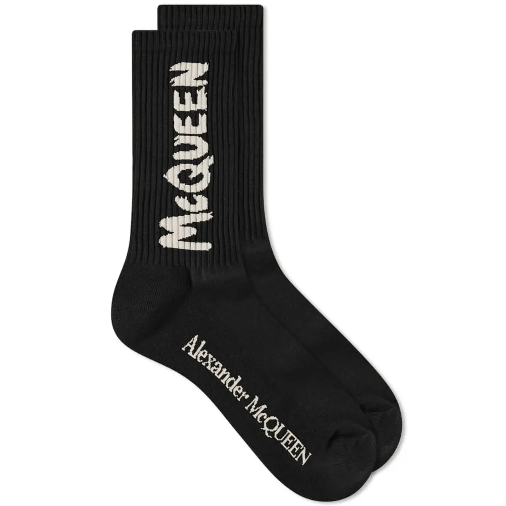 Alexander McQueen Graffiti Logo Sock