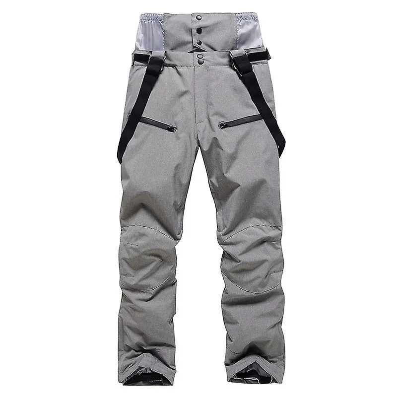 Alpine Ski Pants Men And Women Winter Warm Windproof Snowboard Pants Waterproof Breathable Ski Snow Pants - Grey