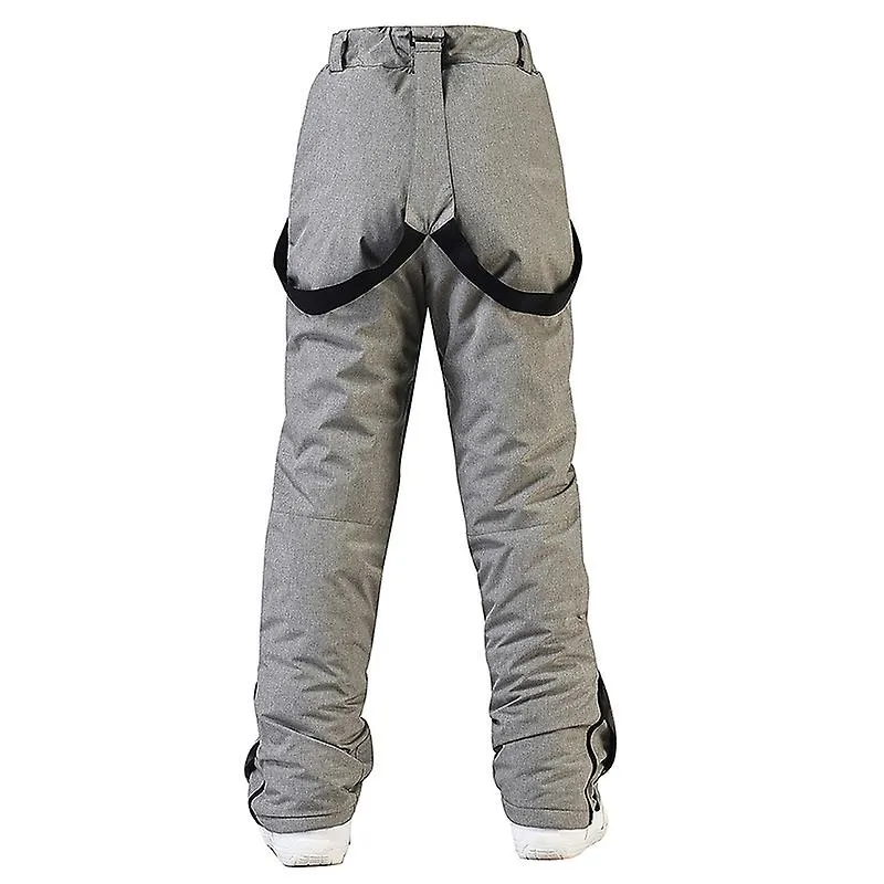 Alpine Ski Pants Men And Women Winter Warm Windproof Snowboard Pants Waterproof Breathable Ski Snow Pants - Grey