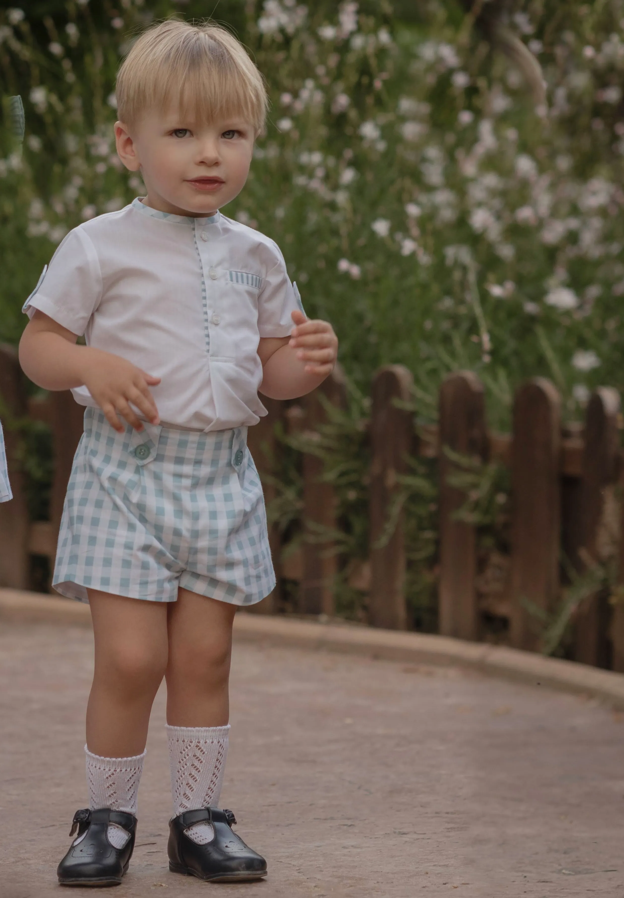 Aquamarine blue shirt and pants set for boy