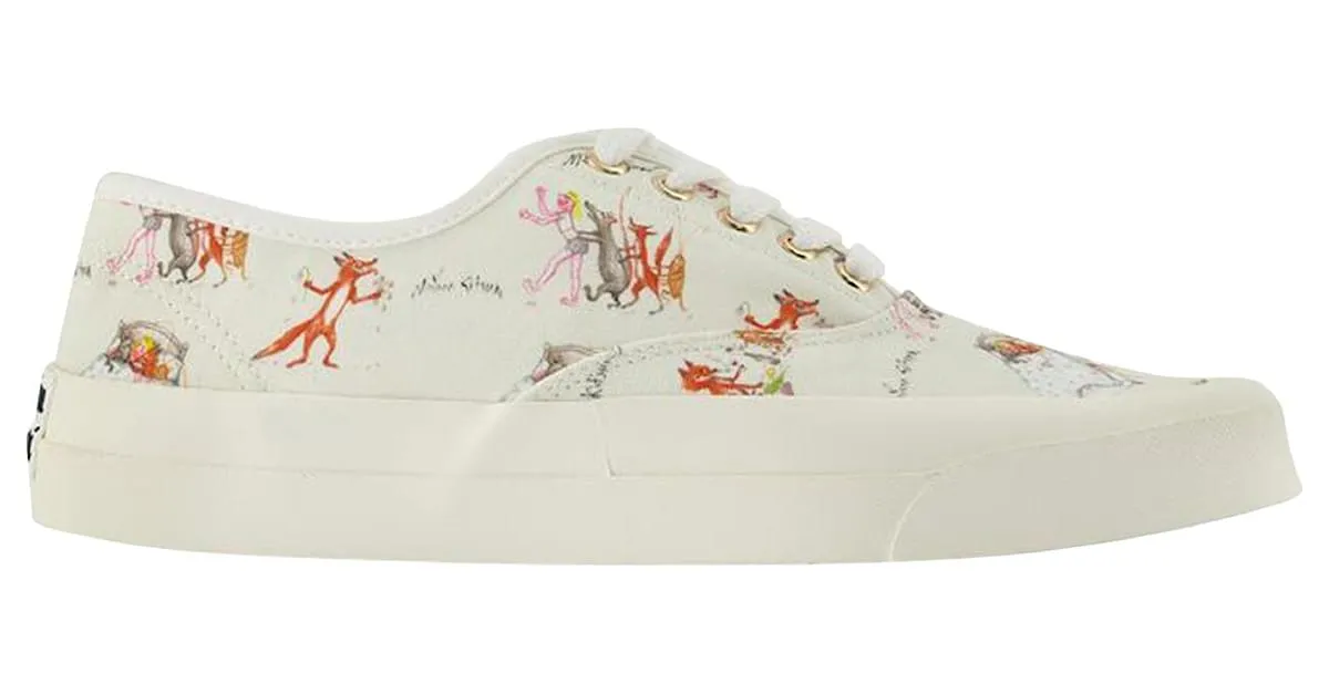 Autre Marque Zapatillas Oly Flower Fox de Algodón Blanco 