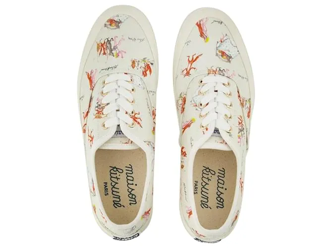 Autre Marque Zapatillas Oly Flower Fox de Algodón Blanco 