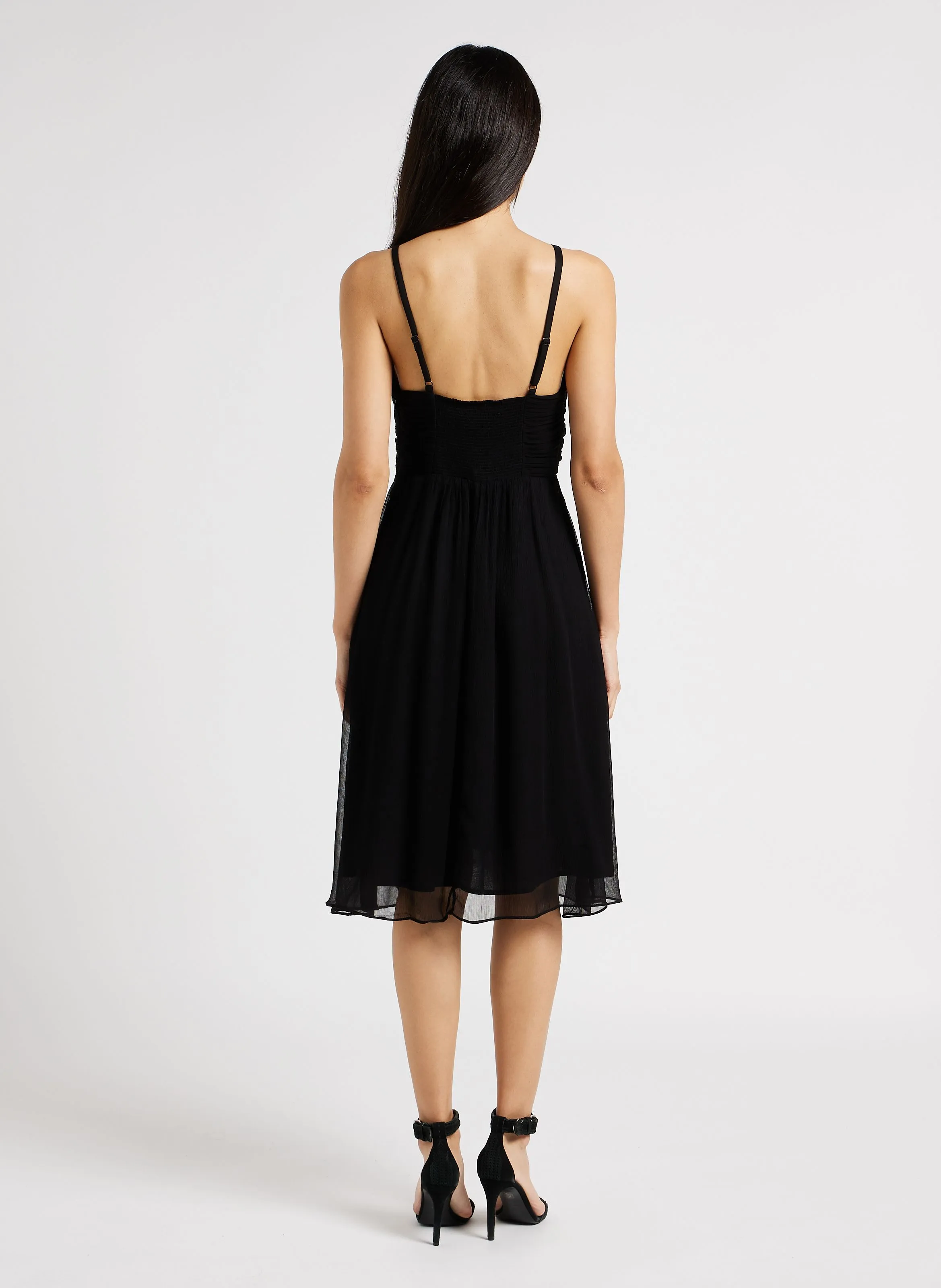 BERENICE RIBA - Vestido midi recto en negro