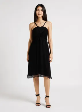 BERENICE RIBA - Vestido midi recto en negro