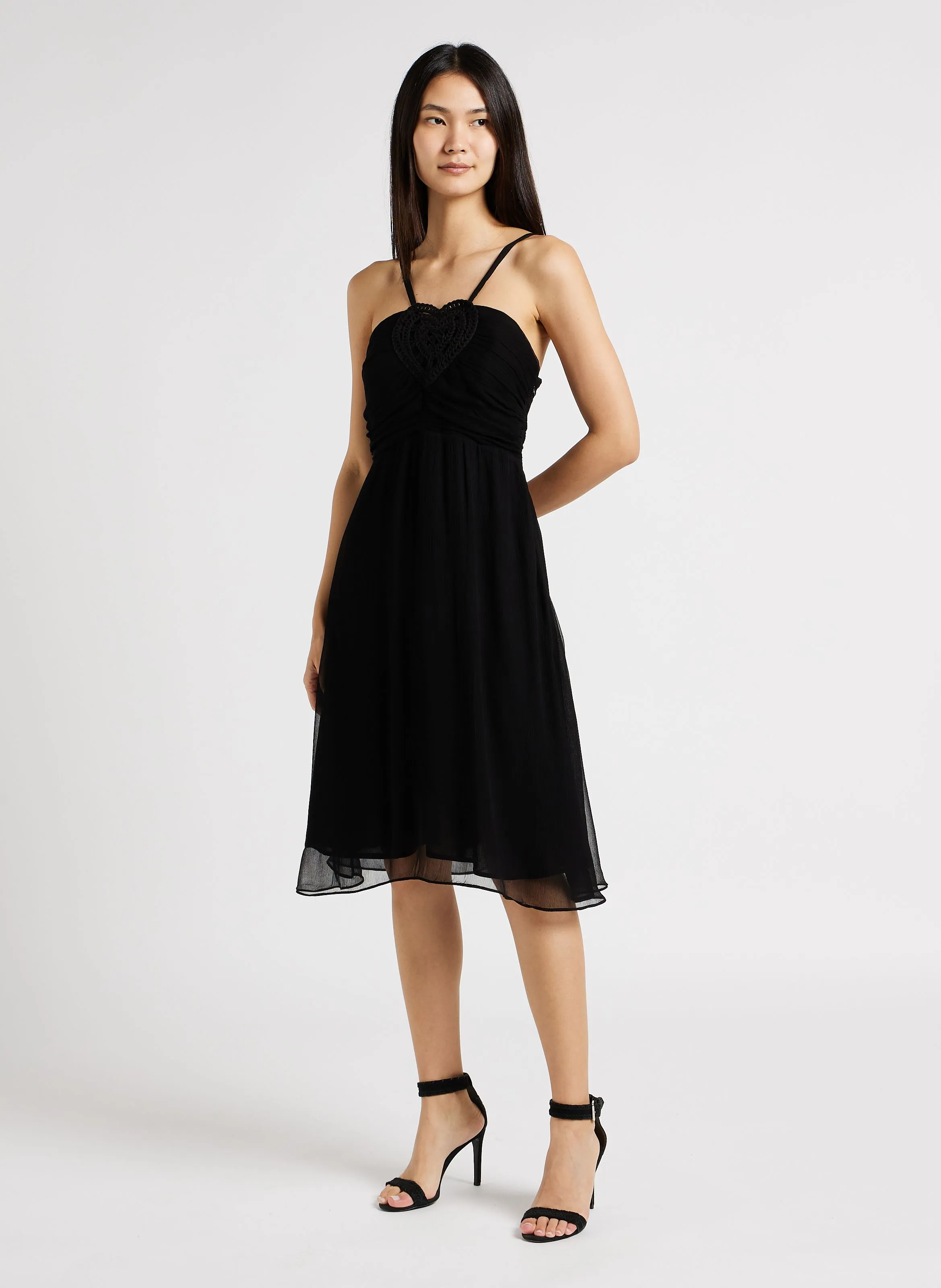 BERENICE RIBA - Vestido midi recto en negro