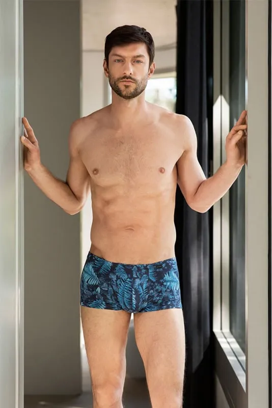 Boxer Hot Pants Manstore en microfibra estampada blue flower