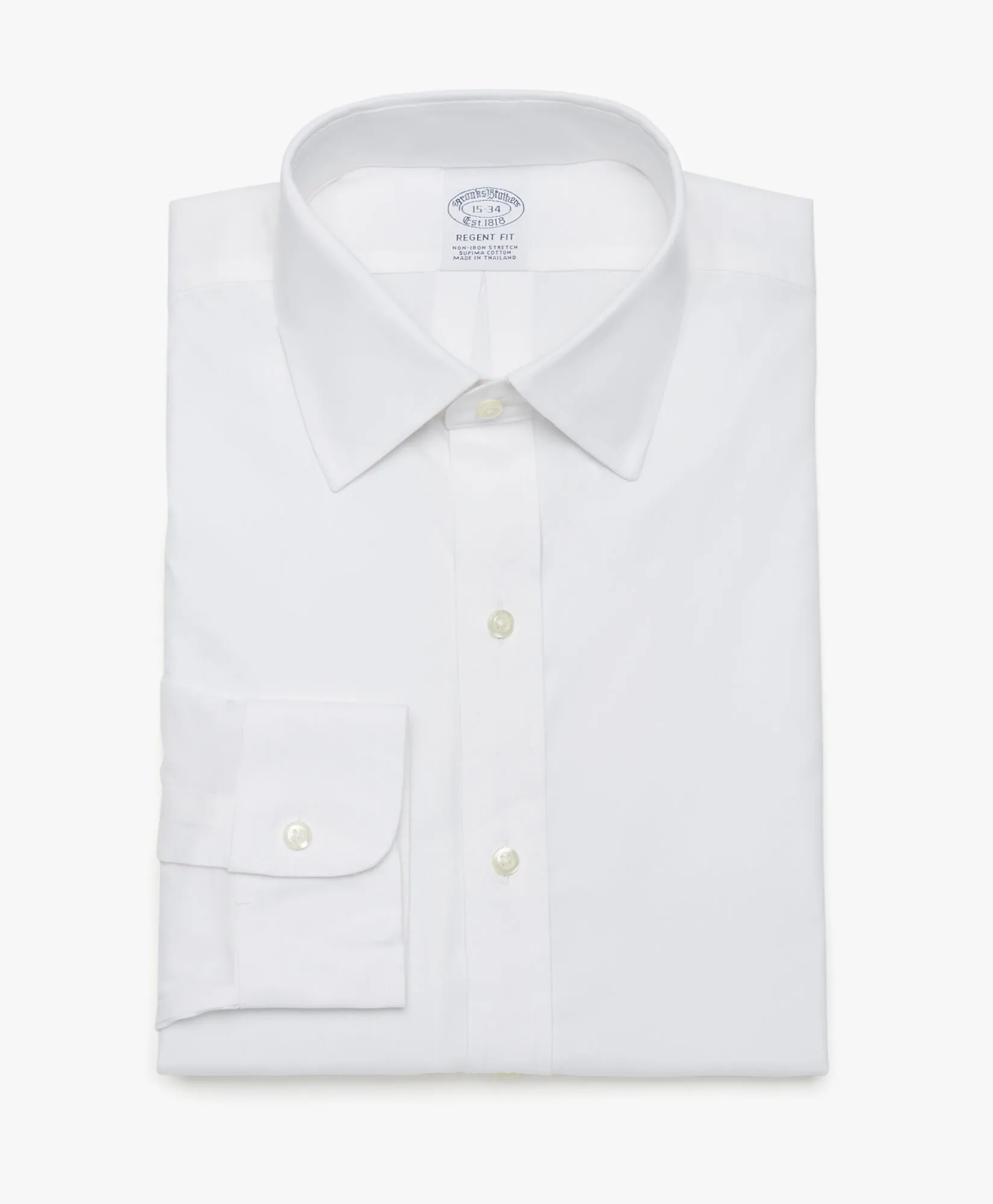 Camisa blanca pastel regular fit non-iron de algodón con cuello ainsley