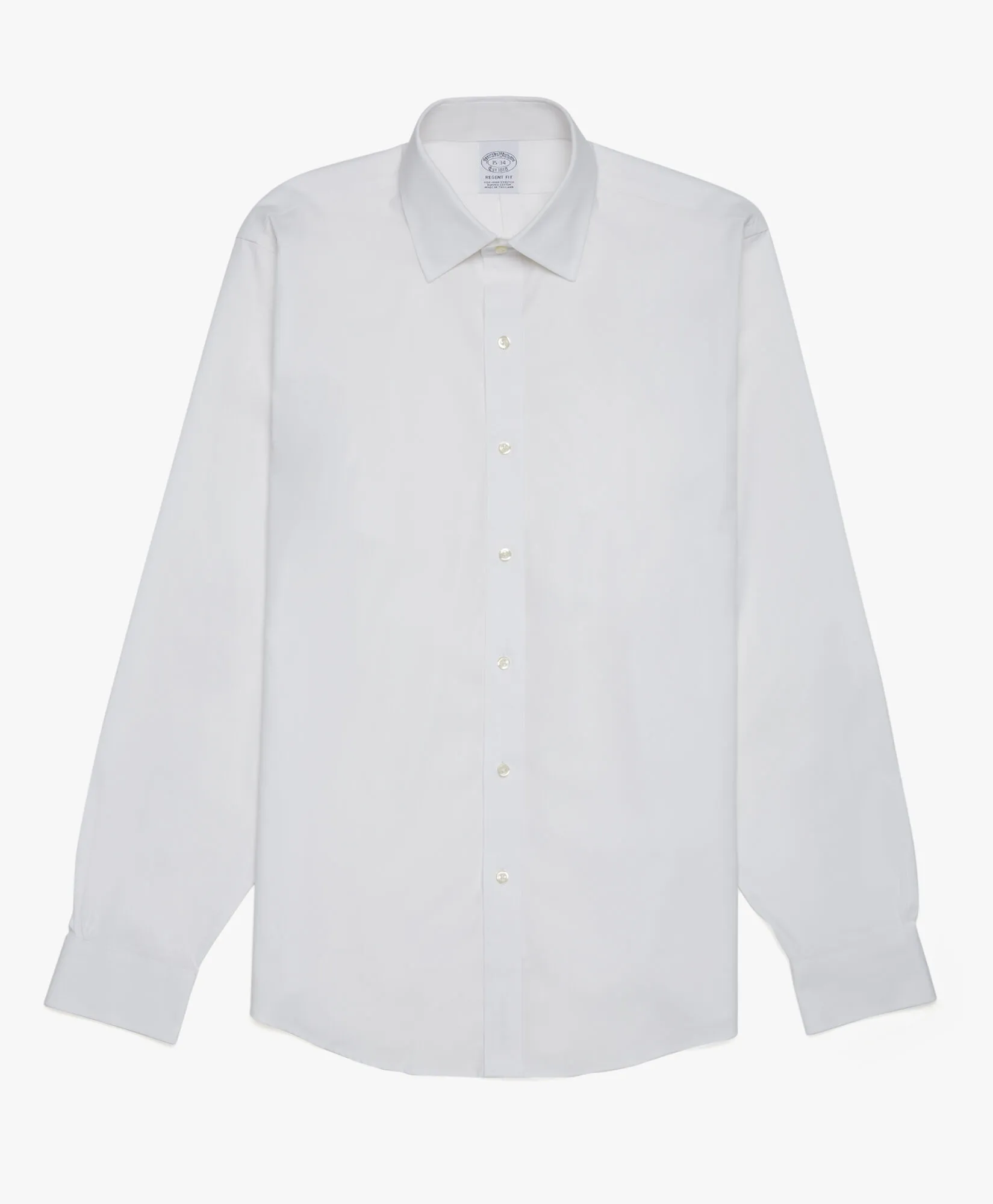 Camisa blanca pastel regular fit non-iron de algodón con cuello ainsley