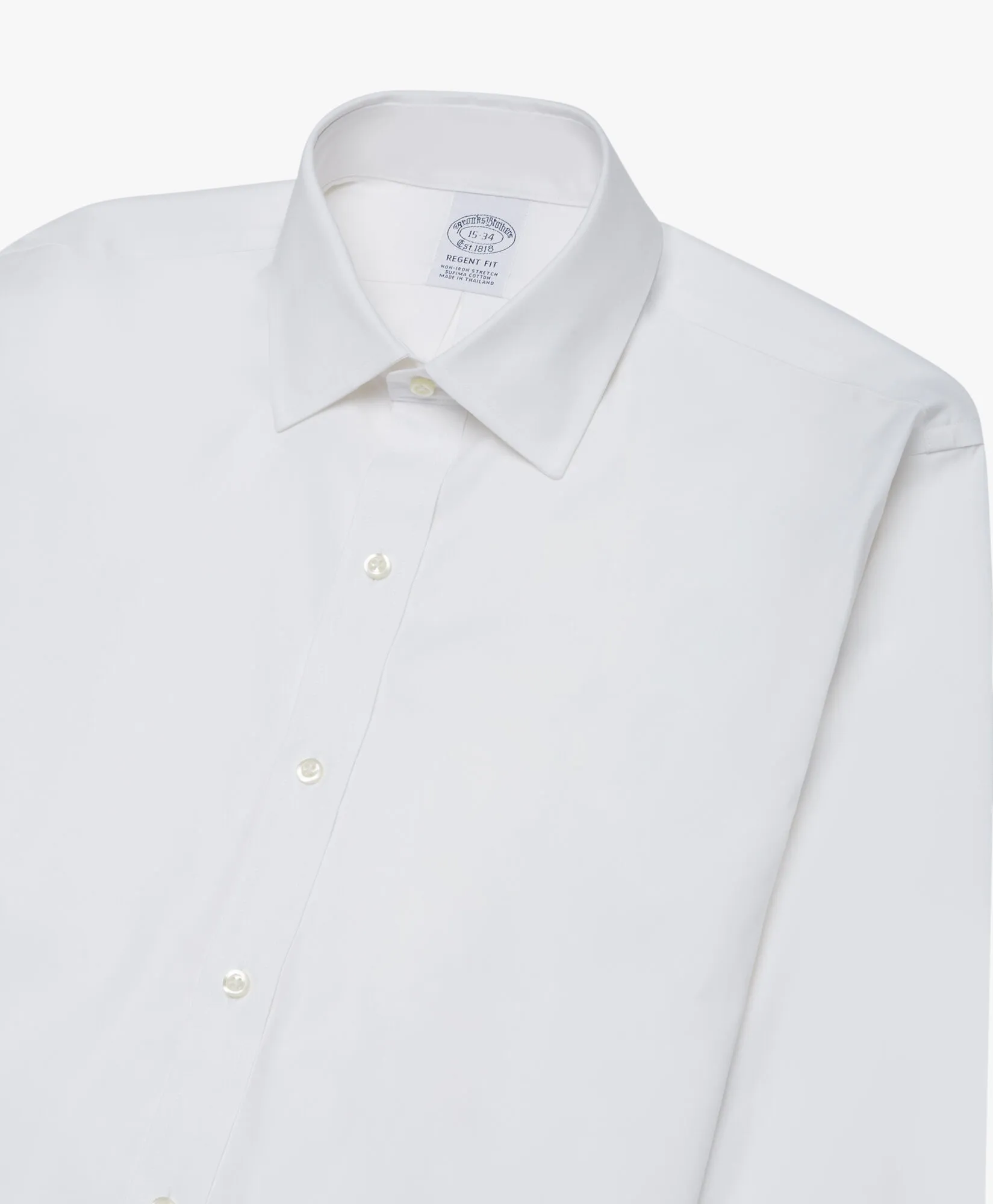 Camisa blanca pastel regular fit non-iron de algodón con cuello ainsley