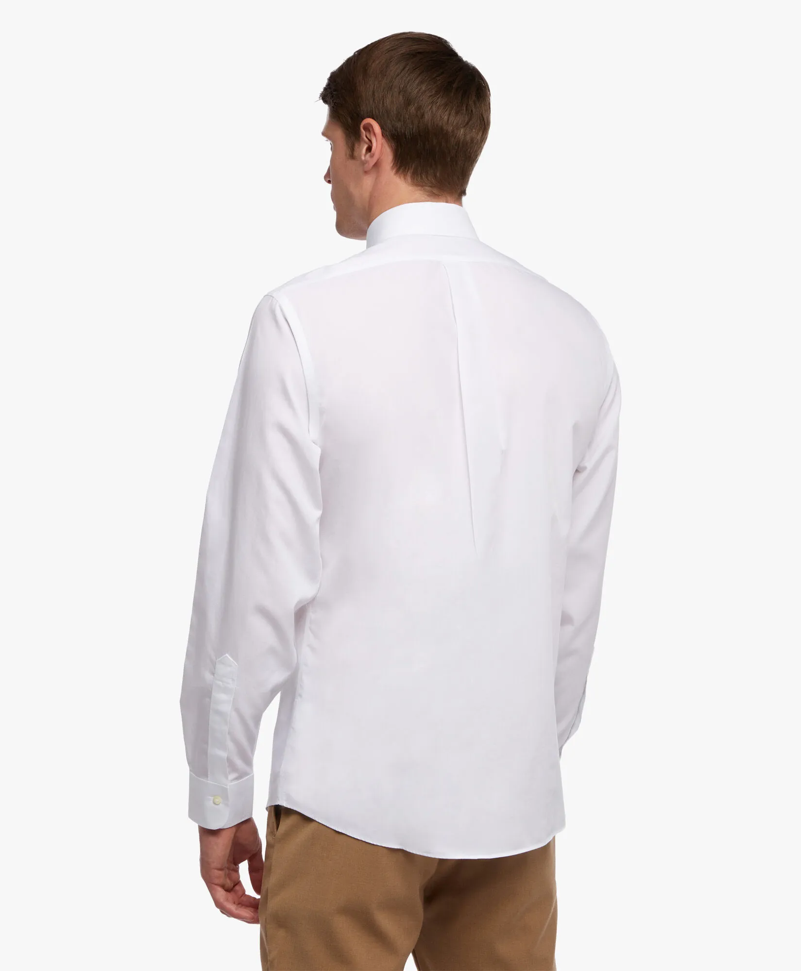 Camisa blanca regular fit non-iron de algodón con cuello ainsley