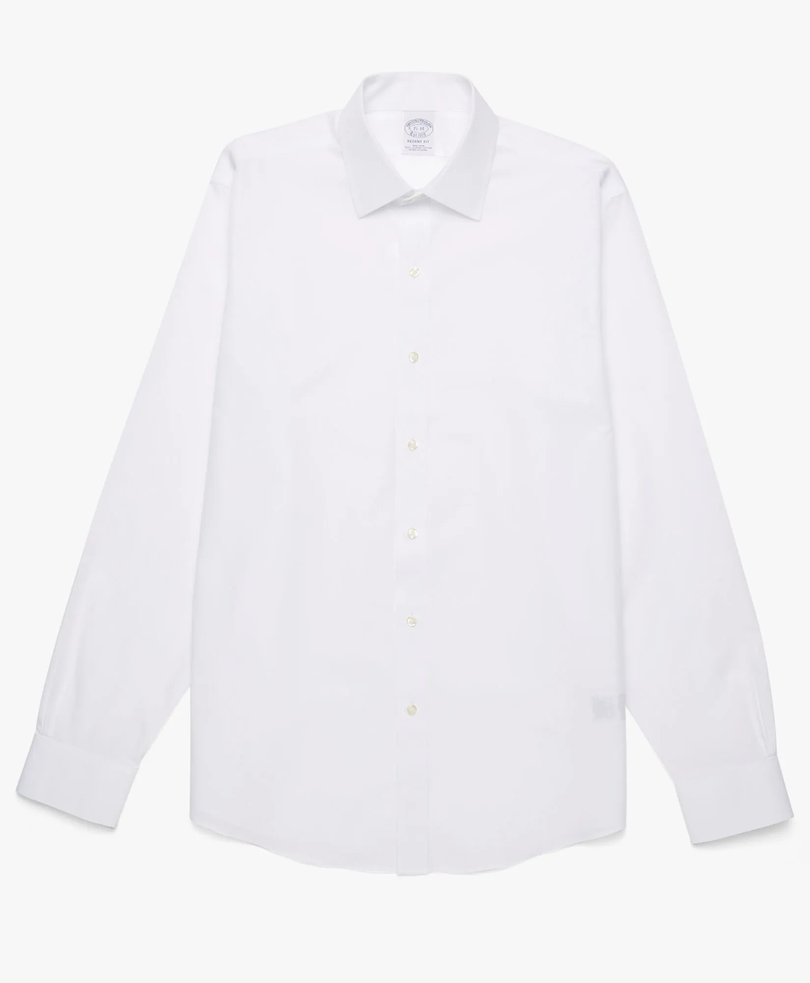 Camisa blanca regular fit non-iron de algodón con cuello ainsley