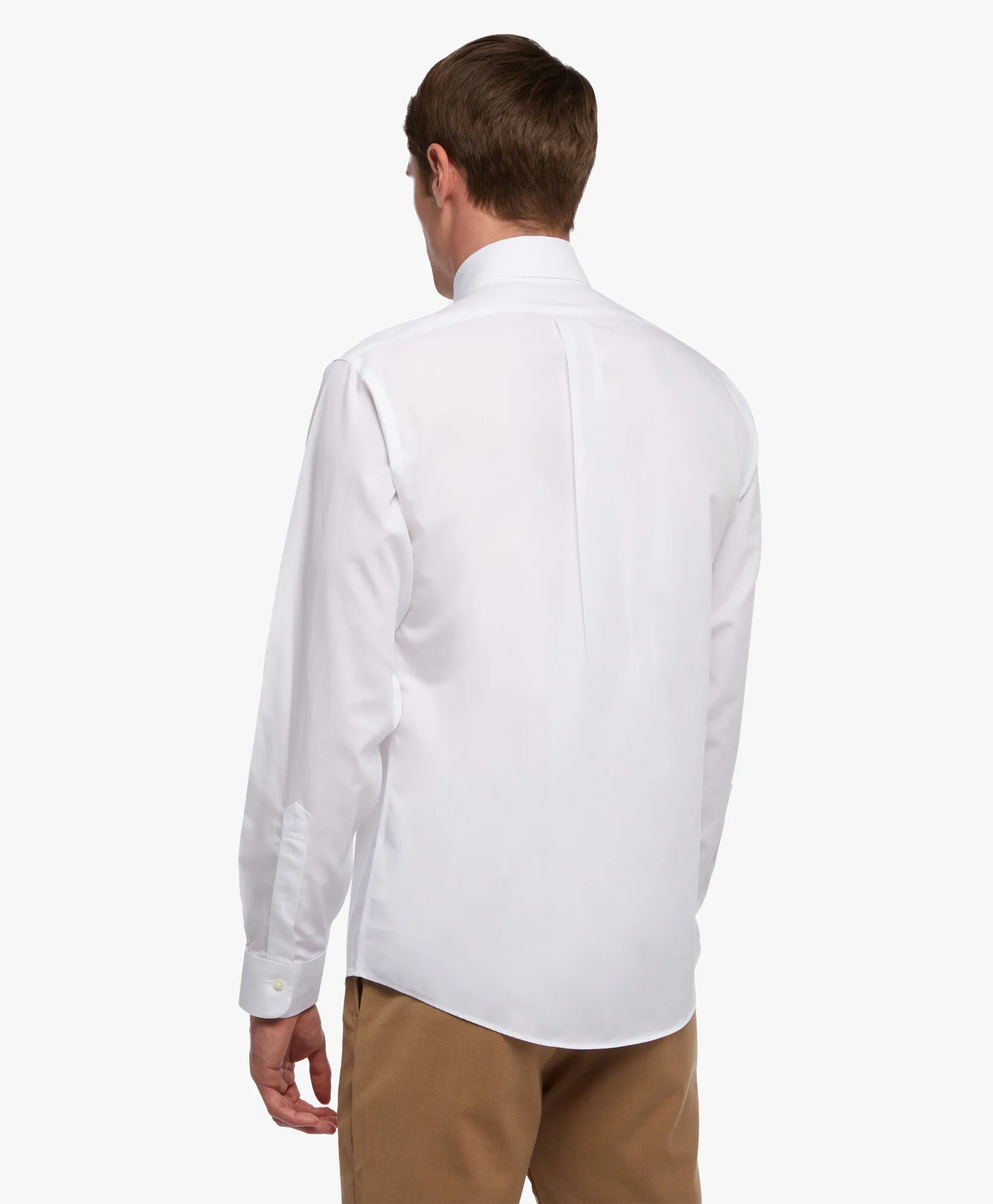 Camisa blanca regular fit non-iron de algodón con cuello button down