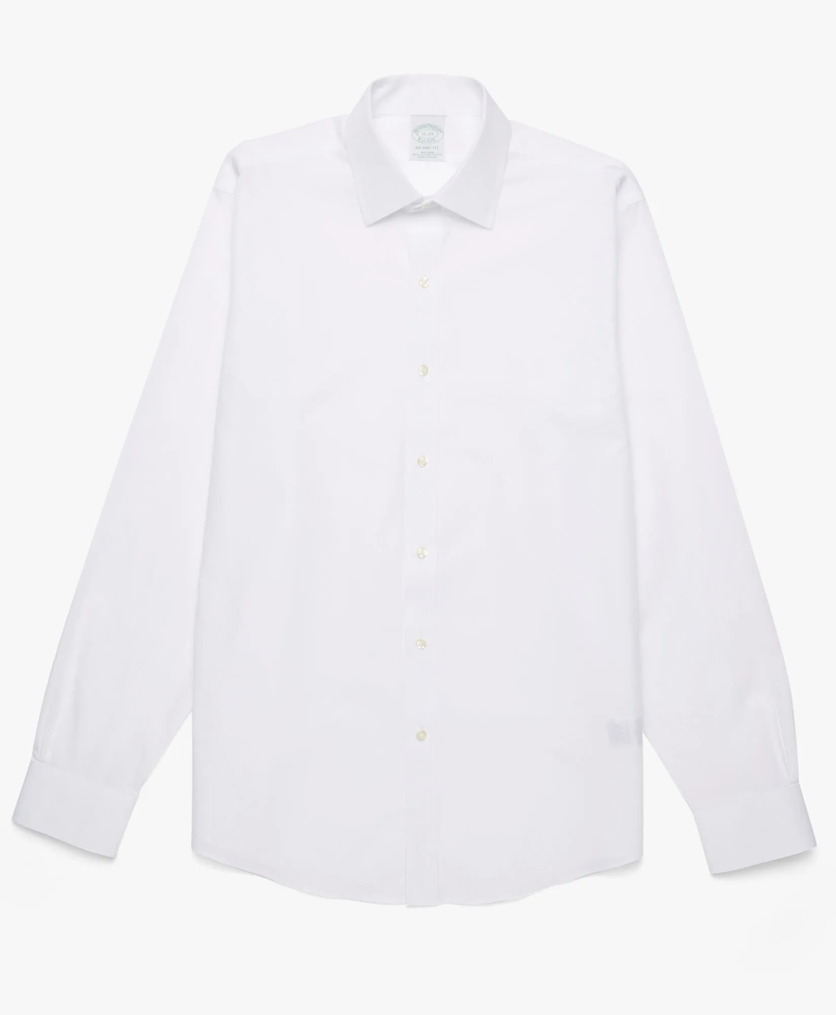 Camisa blanca slim fit non-iron de algodón con cuello ainsley