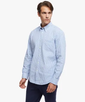 Camisa de sport corte regular Regent, seersucker elástico, cuello button-down