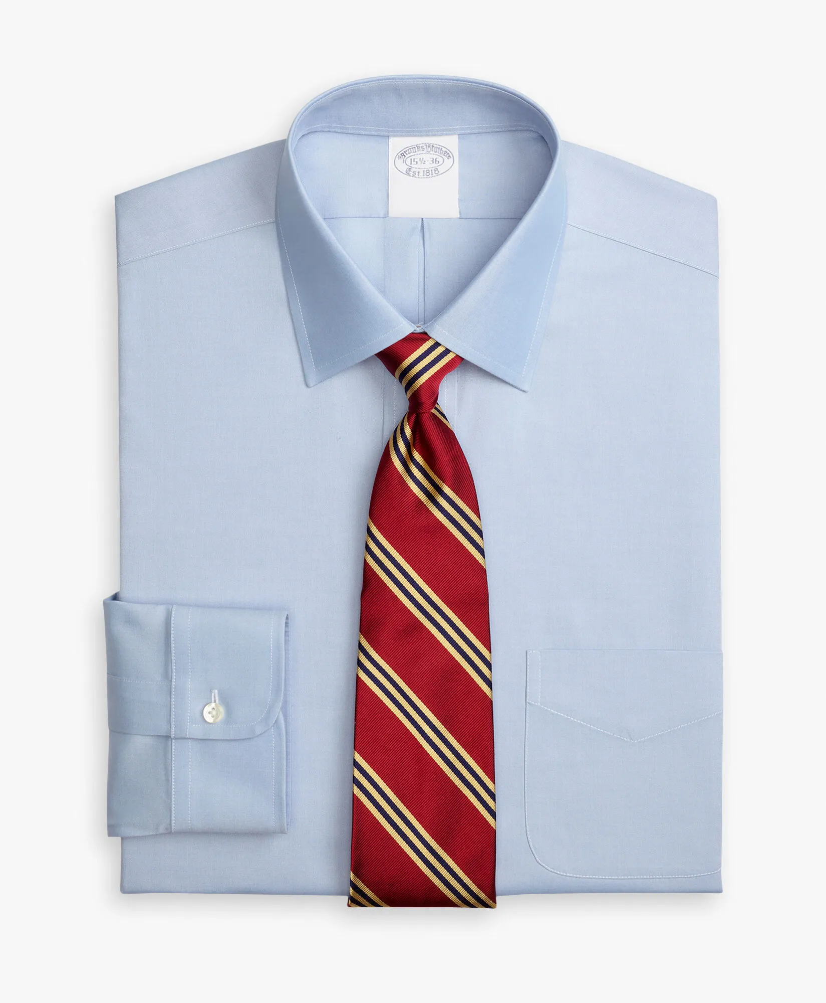 Camisa de vestir azul claro de corte clásico non-iron en algodón Supima elástico con cuello Ainsley