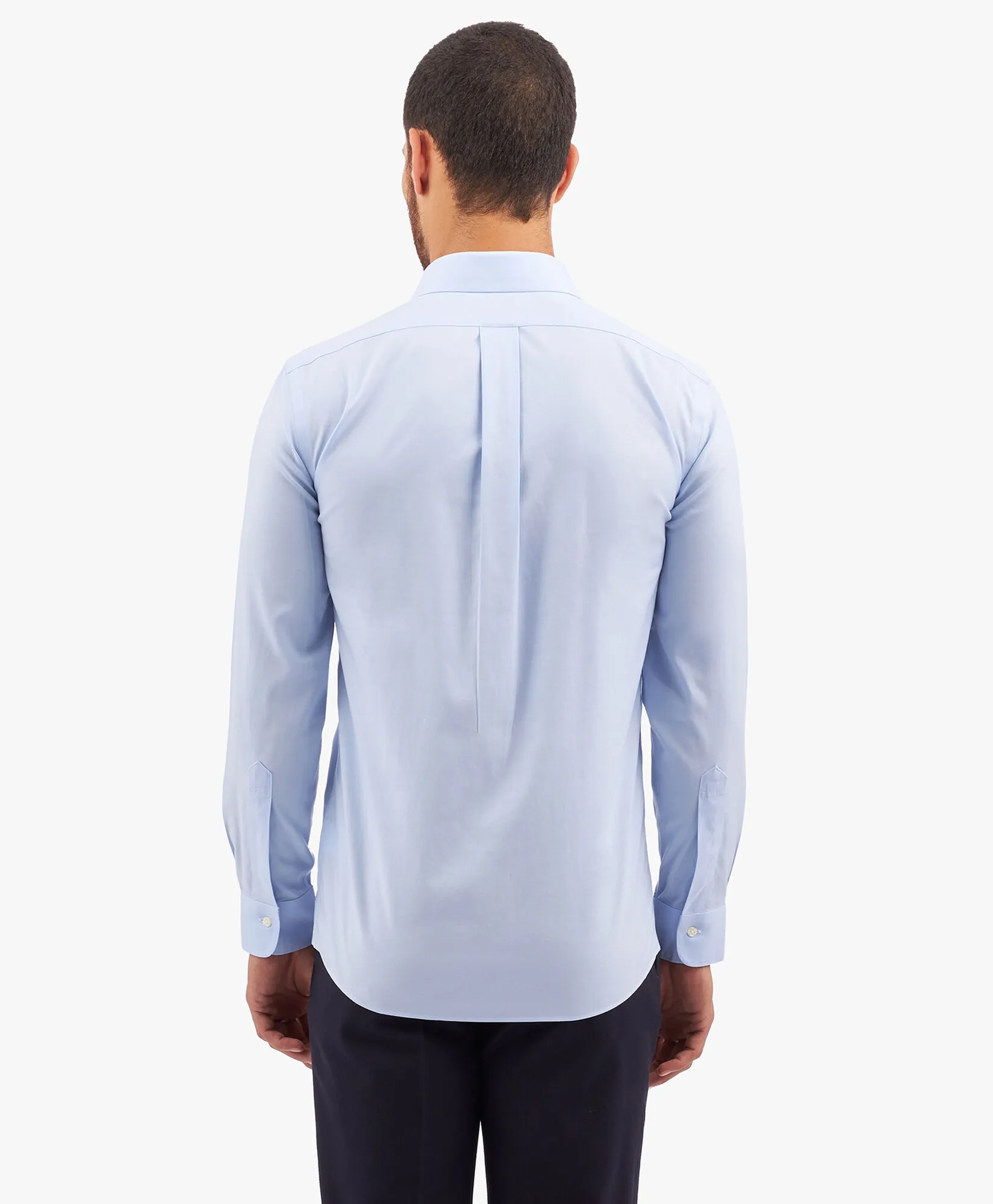 Camisa de vestir azul claro de corte clásico non-iron en algodón Supima elástico con cuello Ainsley