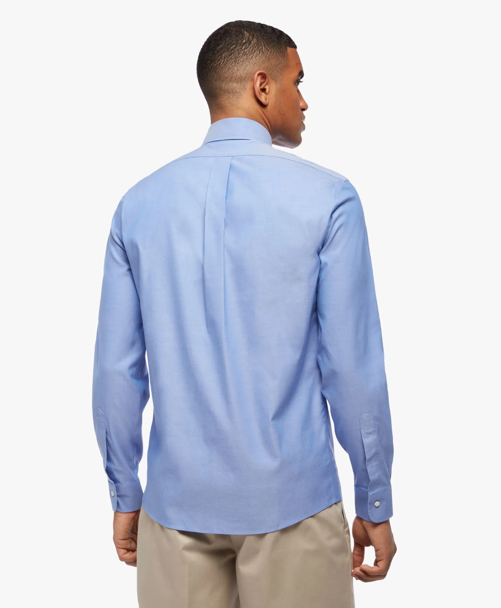 Camisa de vestir azul de corte slim non-iron en pinpoint con cuello button down