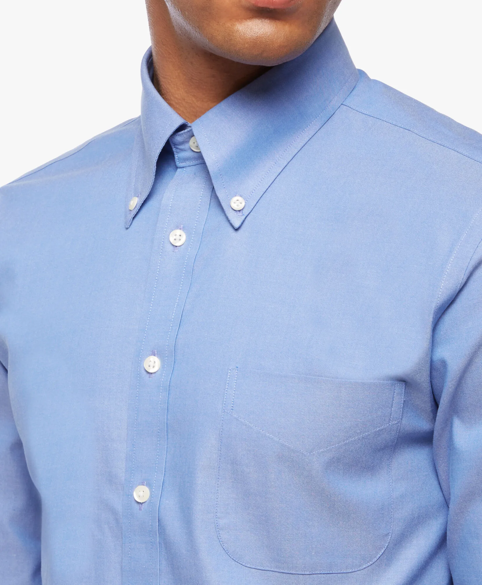 Camisa de vestir azul de corte slim non-iron en pinpoint con cuello button down