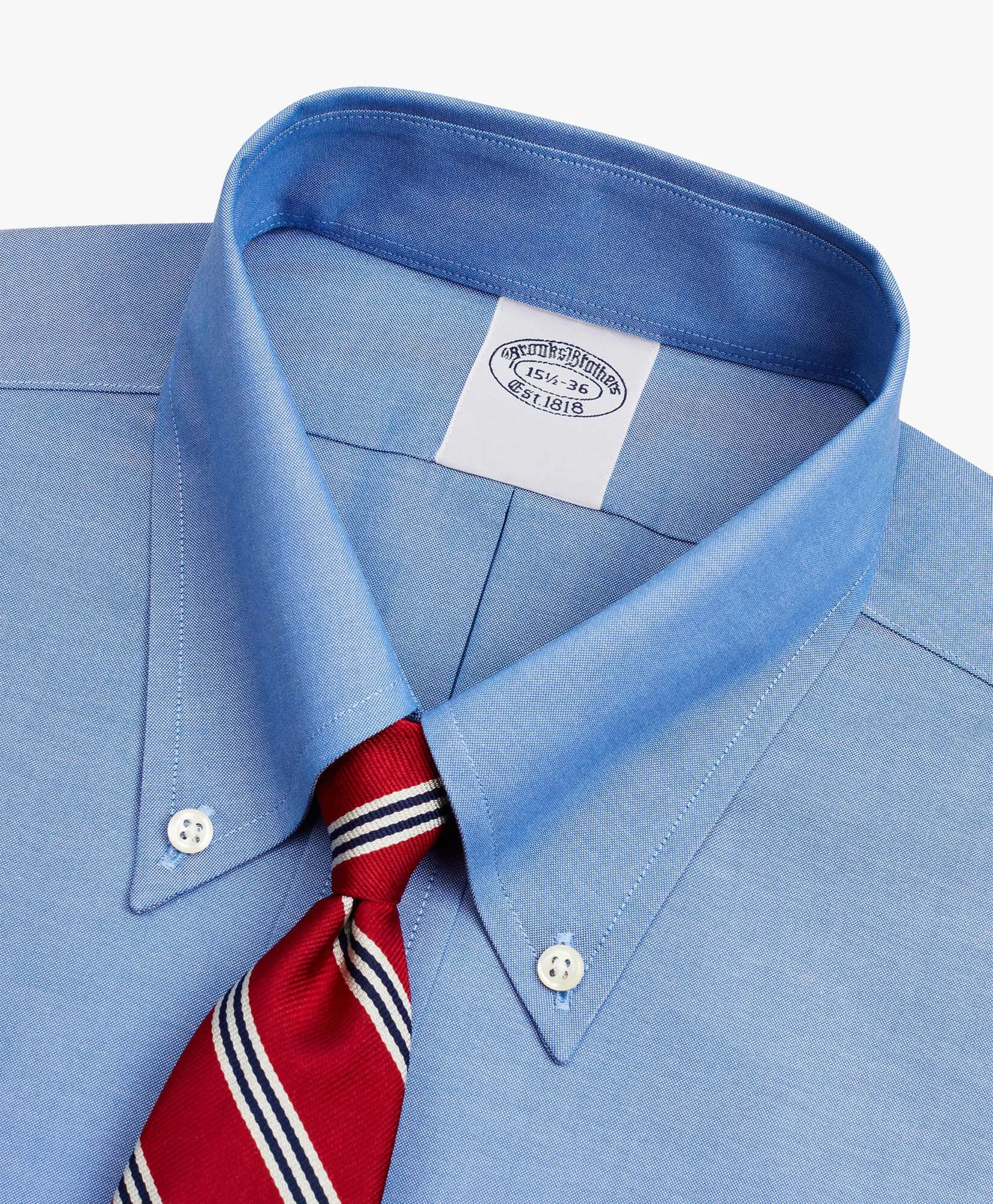 Camisa de vestir azul de corte slim non-iron en pinpoint con cuello button down