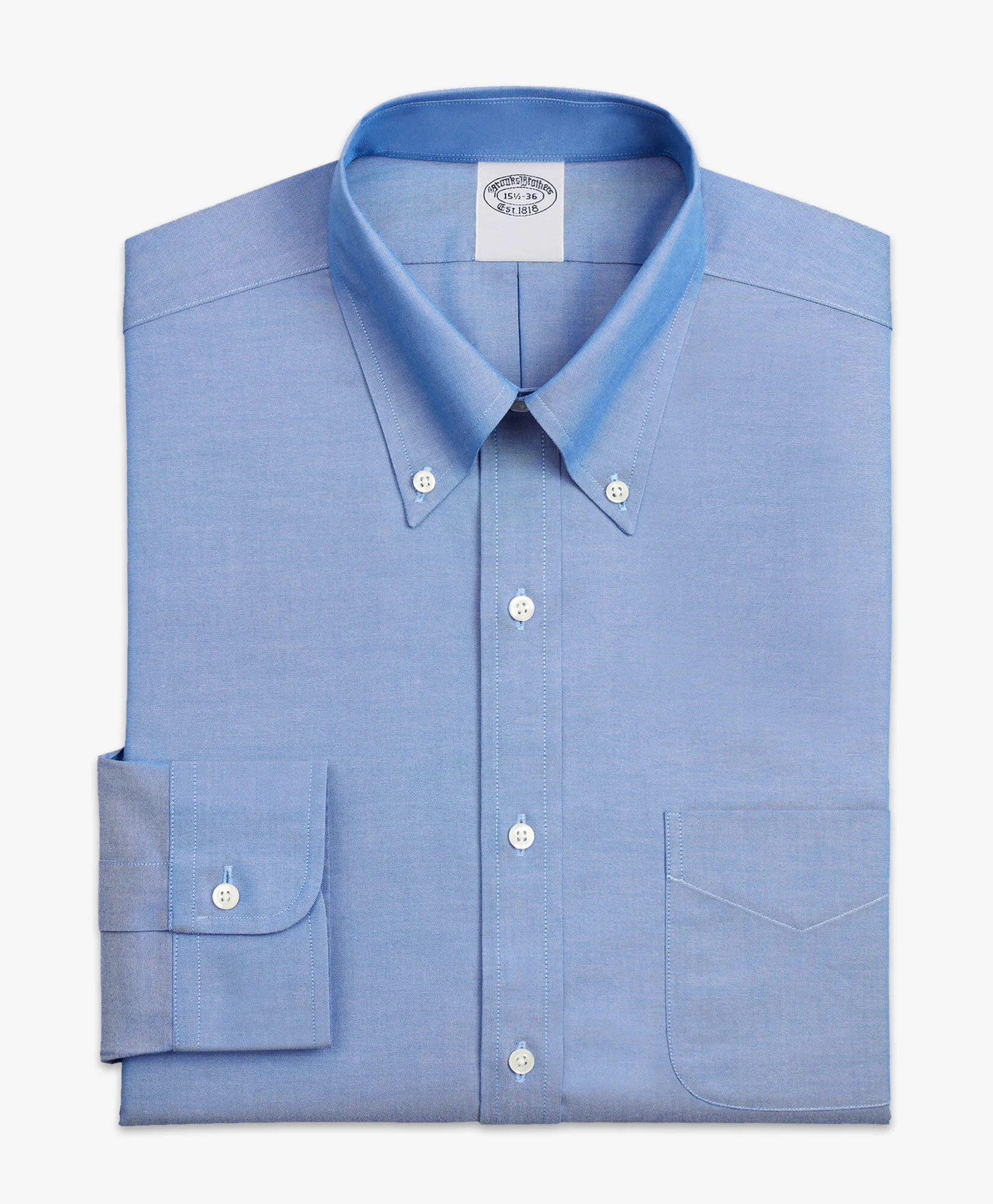 Camisa de vestir azul de corte slim non-iron en pinpoint con cuello button down