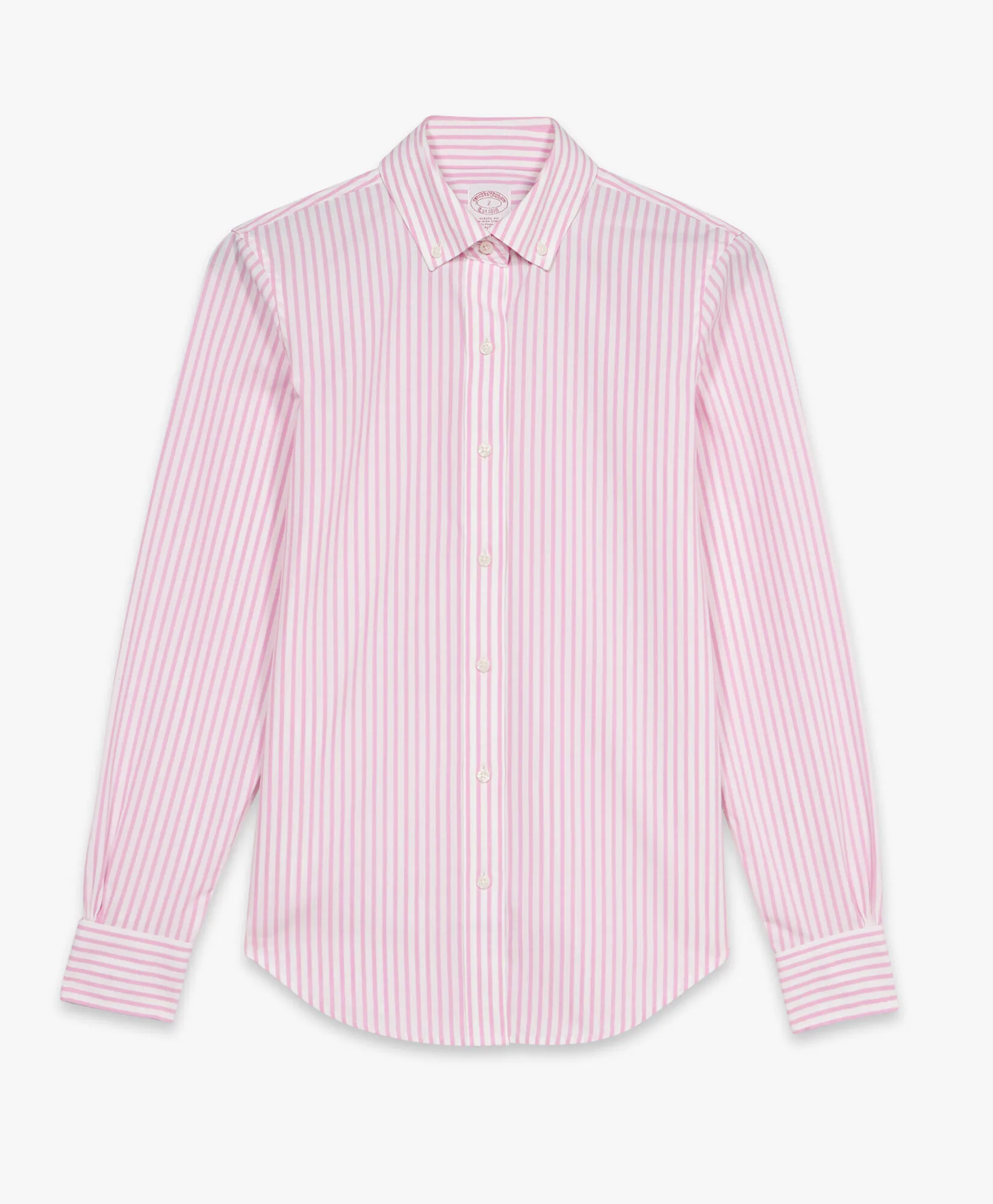 Camisa de vestir de algodón Supima elástico non-iron classic fit con rayas de Bengala