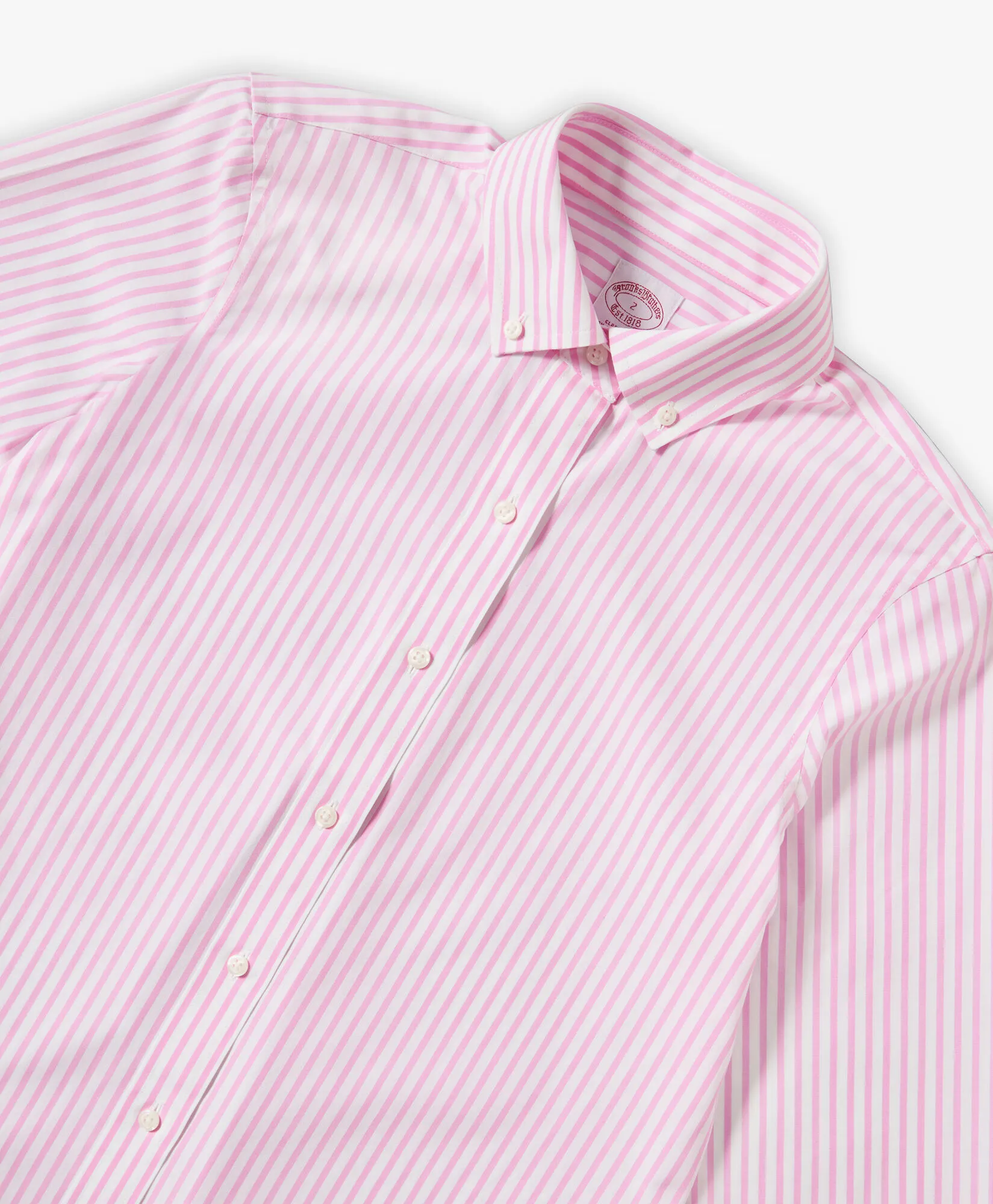 Camisa de vestir de algodón Supima elástico non-iron classic fit con rayas de Bengala