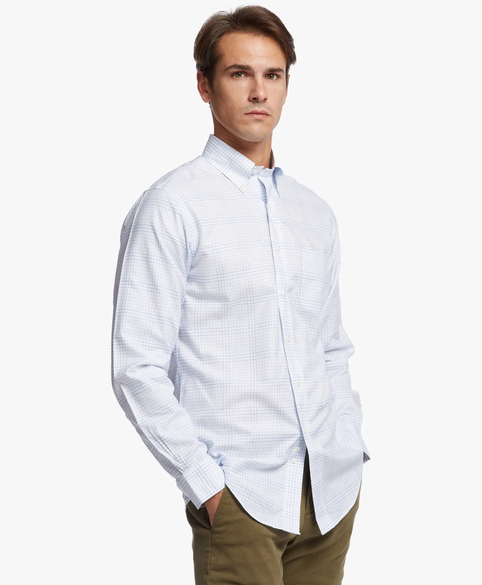 Camisa de vestir non-iron corte regular Regent, Brookscool Oxford, cuello button-down