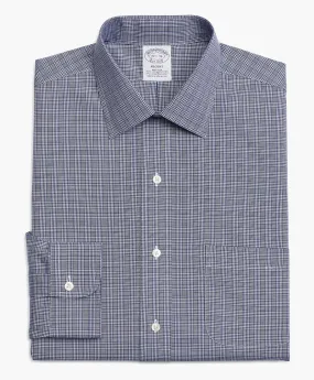 Camisa de vestir non-iron corte regular Regent, Oxford elástico, cuello Ainsley, a cuadros