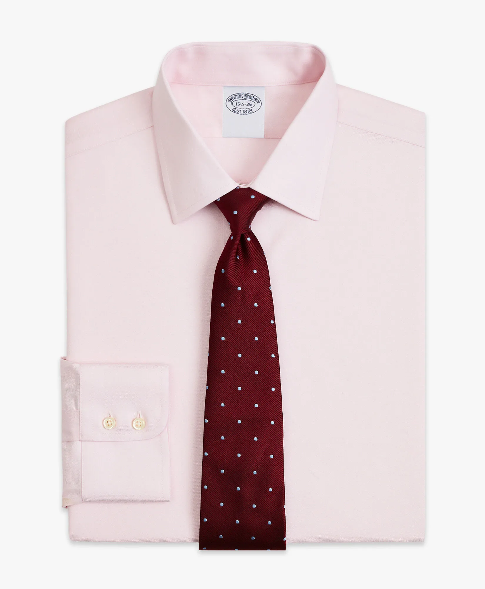 Camisa de vestir rosa pastel de corte slim non-iron en sarga con cuello Ainsley