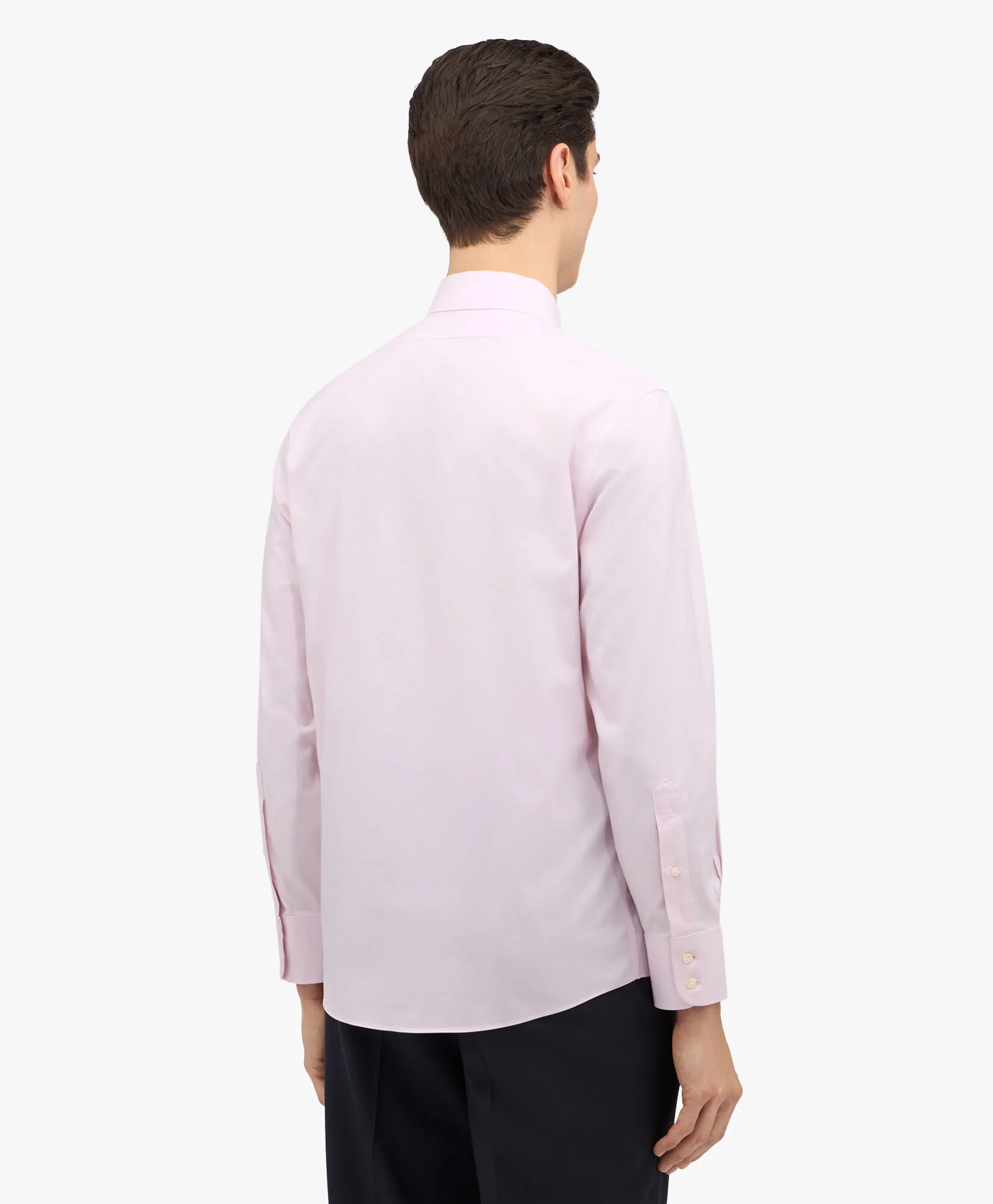 Camisa de vestir rosa pastel de corte slim non-iron en sarga con cuello Ainsley