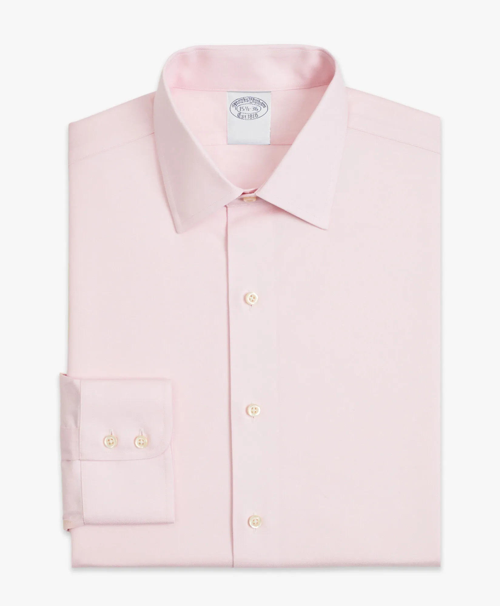 Camisa de vestir rosa pastel de corte slim non-iron en sarga con cuello Ainsley