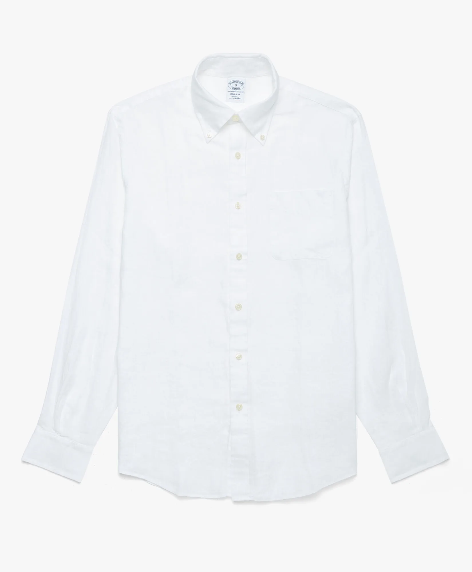 Camisa informal para hombre blanca de corte regular en lino irlandés