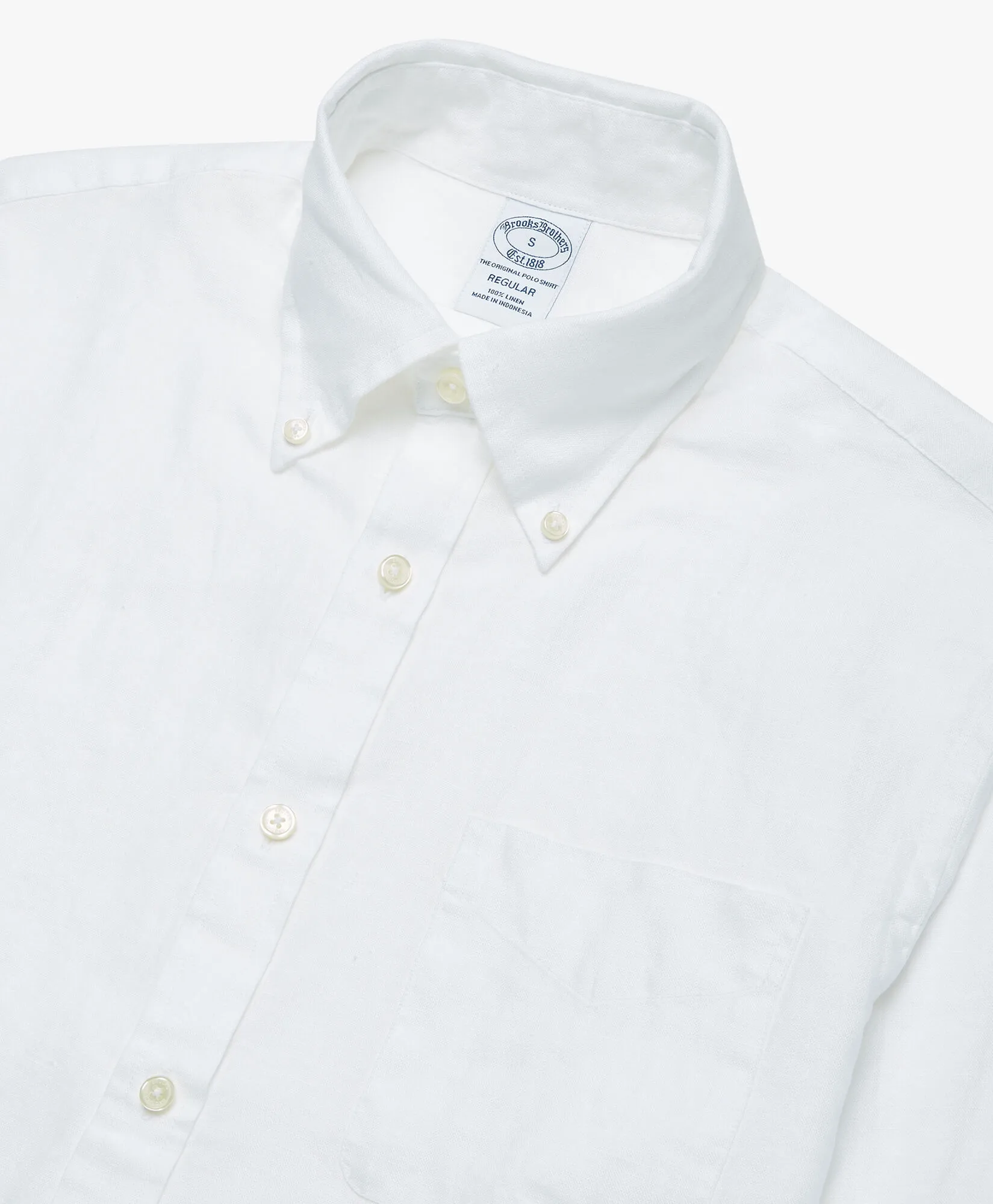 Camisa informal para hombre blanca de corte regular en lino irlandés