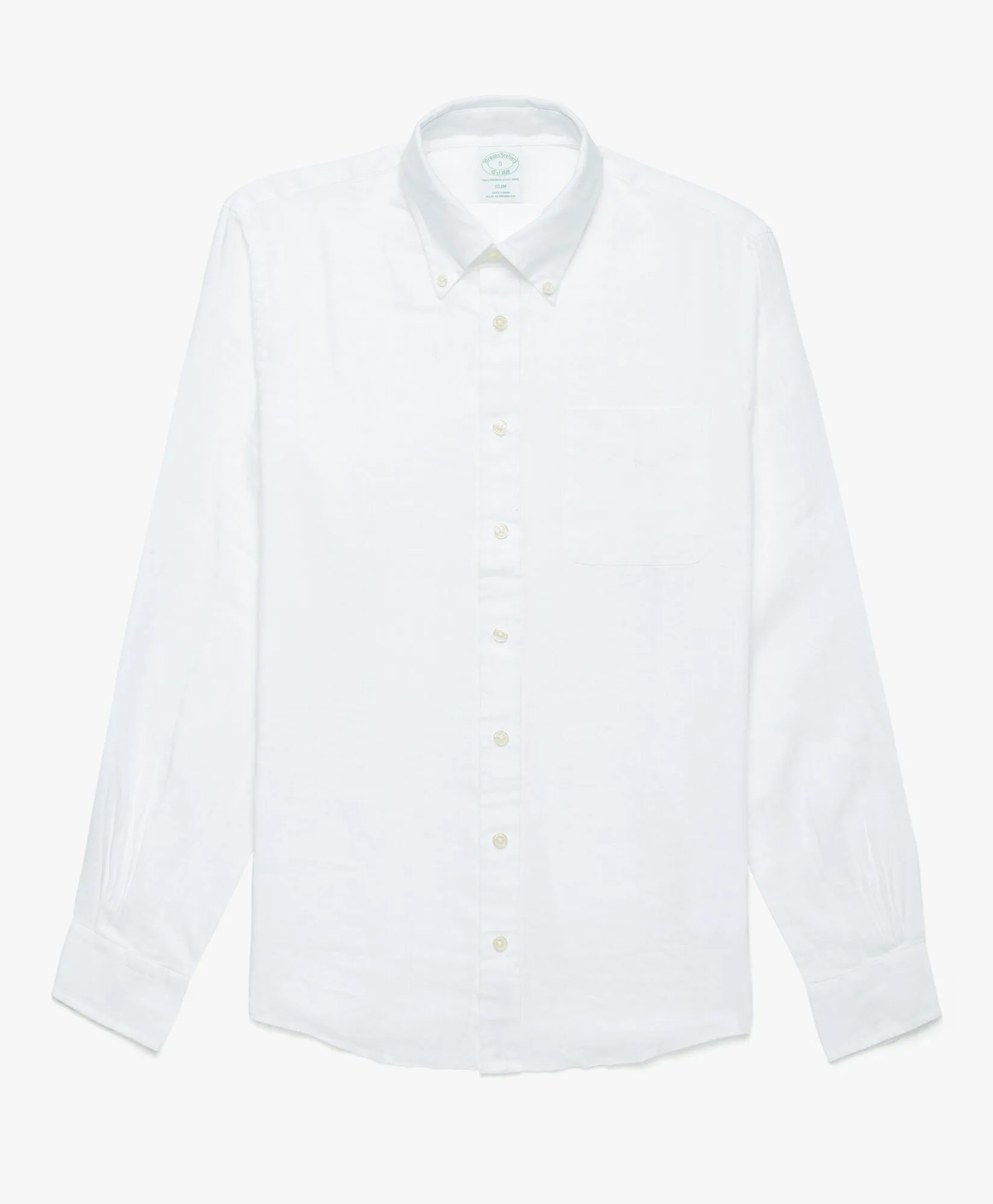 Camisa informal para hombre blanca de corte slim en lino irlandés