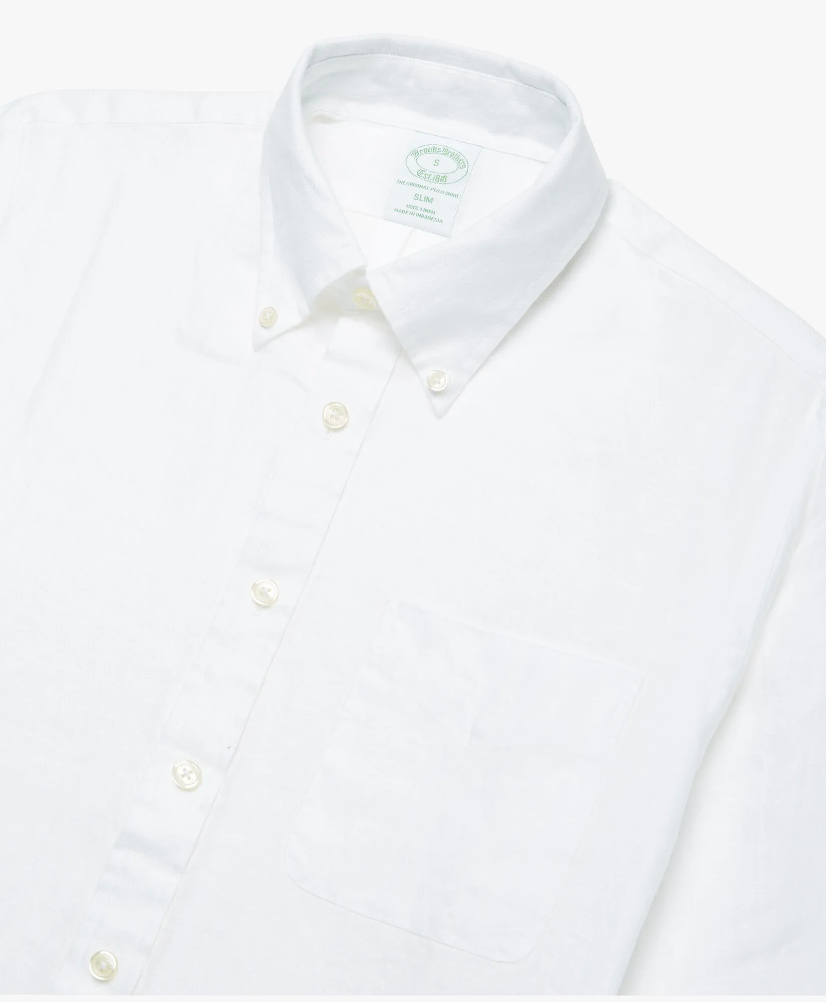 Camisa informal para hombre blanca de corte slim en lino irlandés