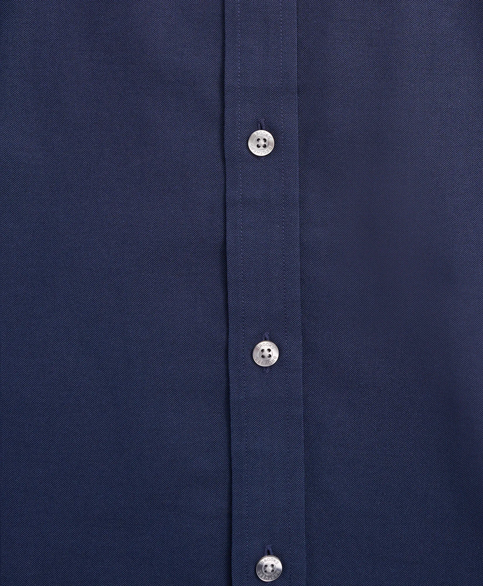 Camisa non-iron de algodón elástico azul corte Regular con cuello button down