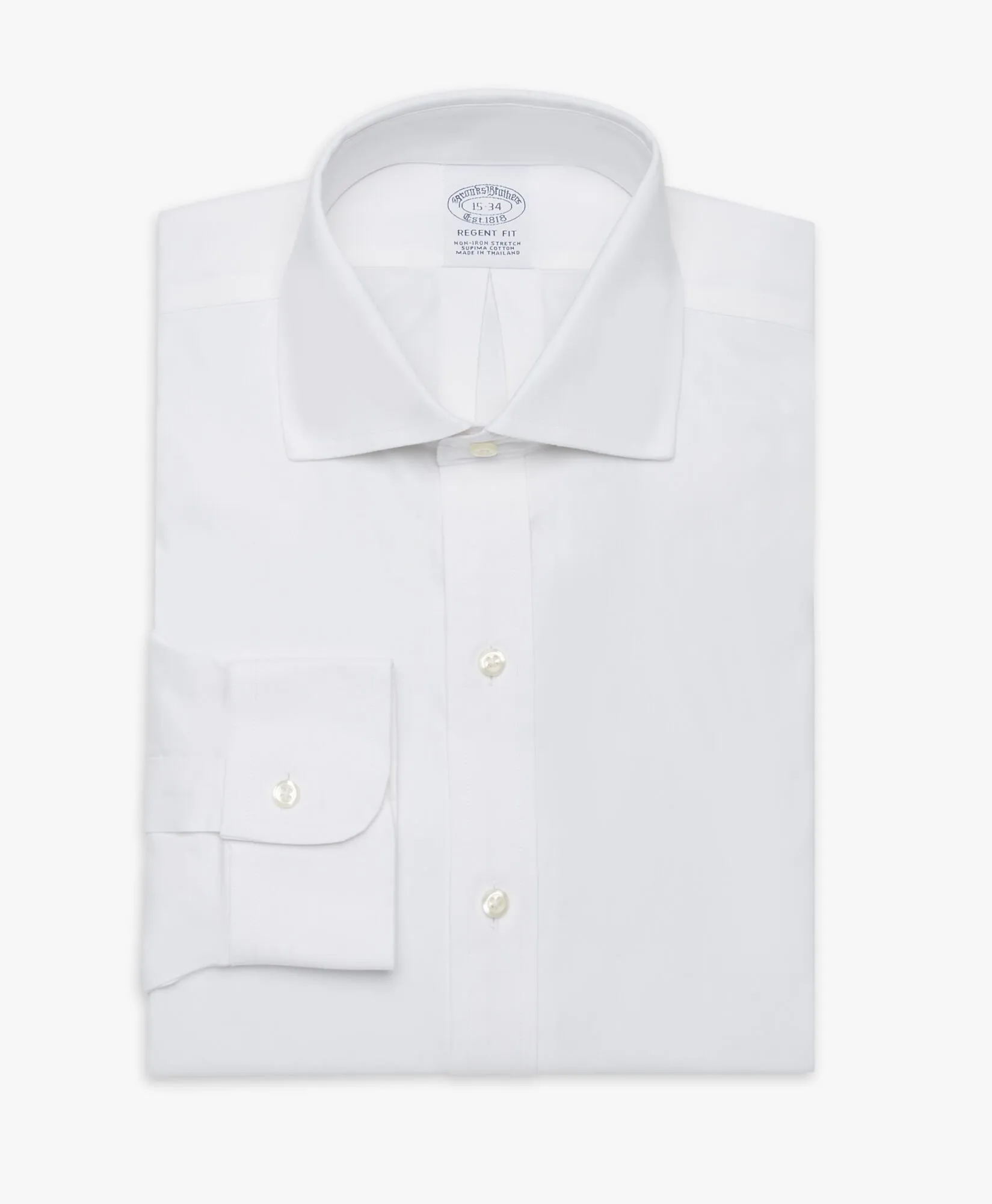 Camisa regular fit non-iron de algodón elástico con cuello ainsley