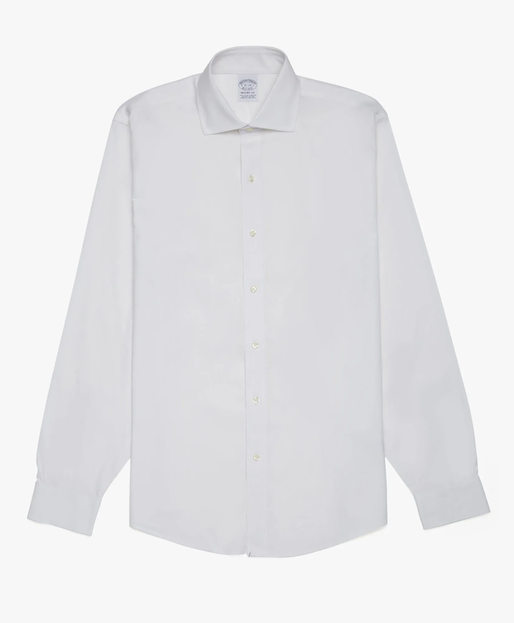 Camisa regular fit non-iron de algodón elástico con cuello ainsley