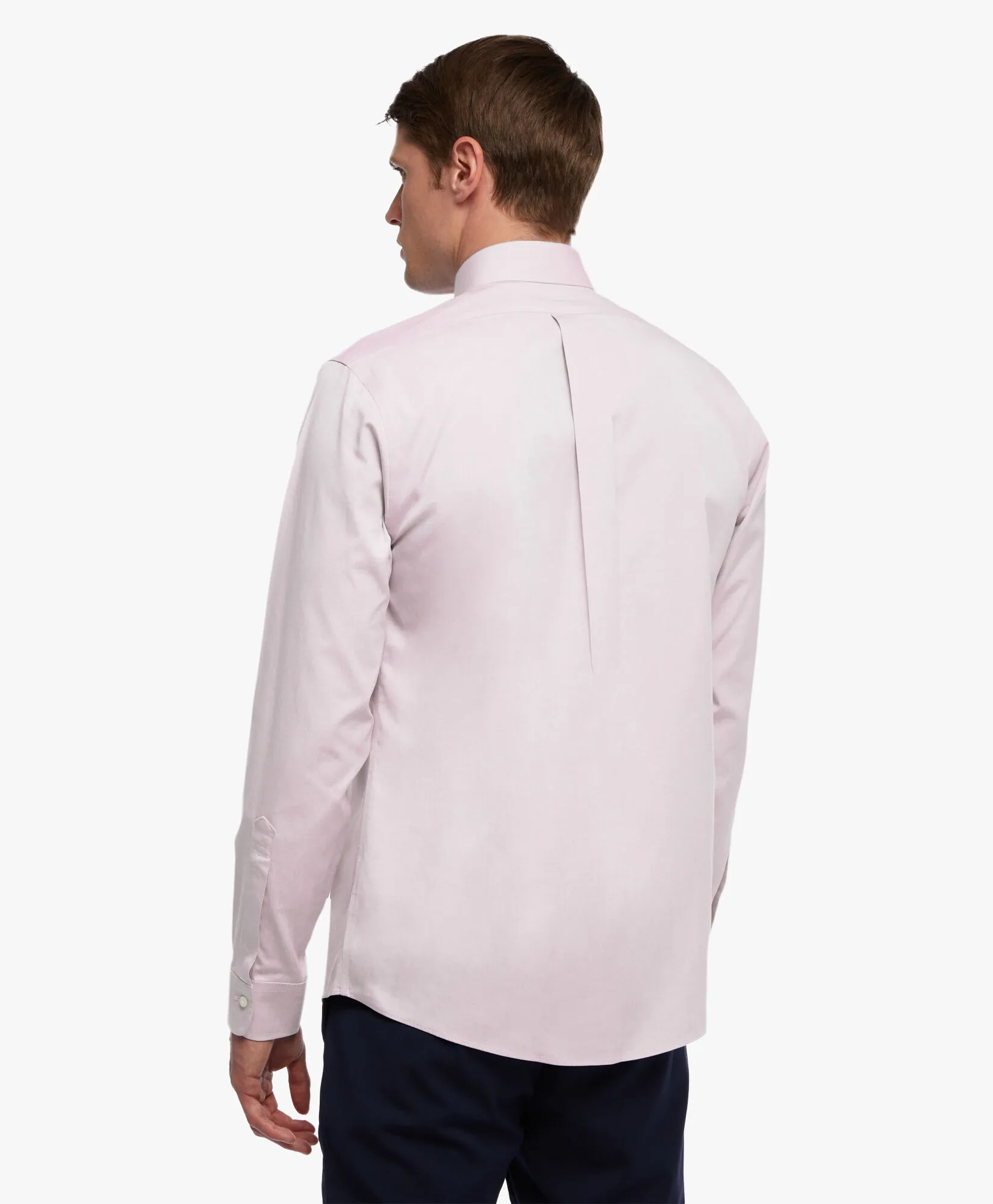 Camisa rosa pastel regular fit non-iron de algodón con cuello ainsley