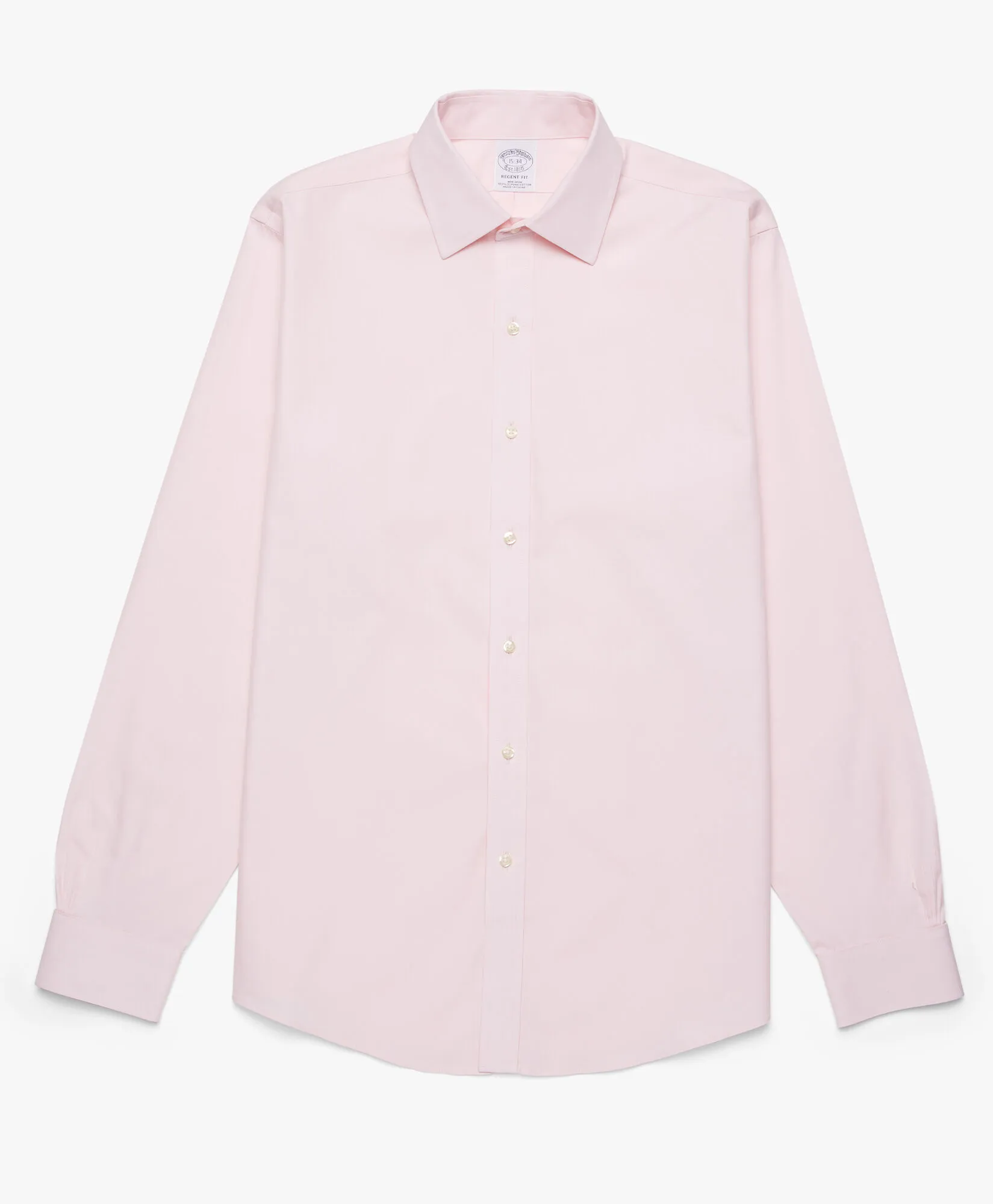 Camisa rosa pastel regular fit non-iron de algodón con cuello ainsley