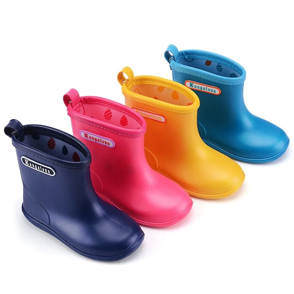 Children's rain boots waterproof shoes boys girls (1 - 6 years old) (blue, 18 years old)