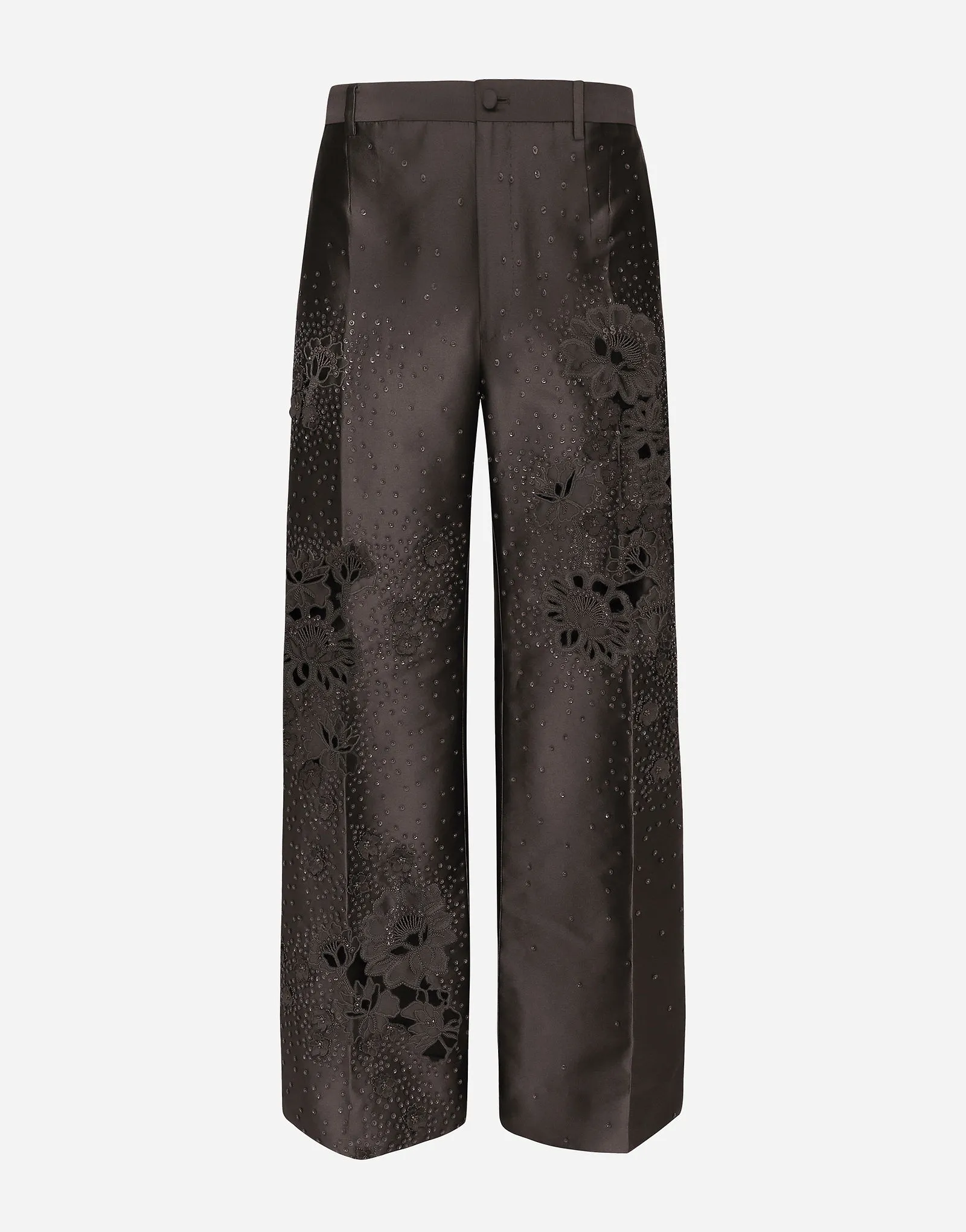 Dolce & Gabbana Cropped Trousers With Floral Appliqués