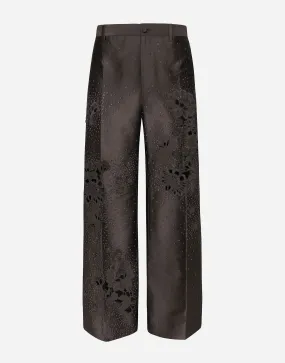 Dolce & Gabbana Cropped Trousers With Floral Appliqués