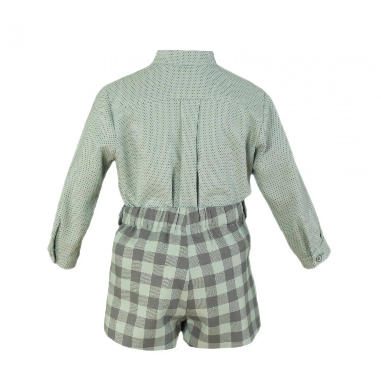 Dusty green and gray shirt and pants set