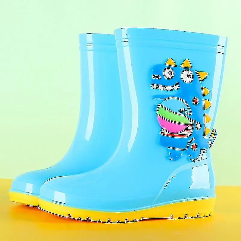 Galoshes Dinosaur Boy Student Water Shoes With Cotton Rain Boots In The Middle Tube Girl Big Children Galoshes Overshoes