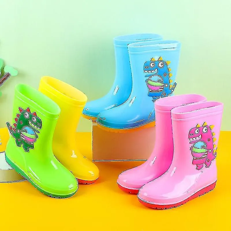 Galoshes Dinosaur Boy Student Water Shoes With Cotton Rain Boots In The Middle Tube Girl Big Children Galoshes Overshoes