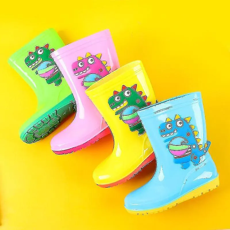 Galoshes Dinosaur Boy Student Water Shoes With Cotton Rain Boots In The Middle Tube Girl Big Children Galoshes Overshoes