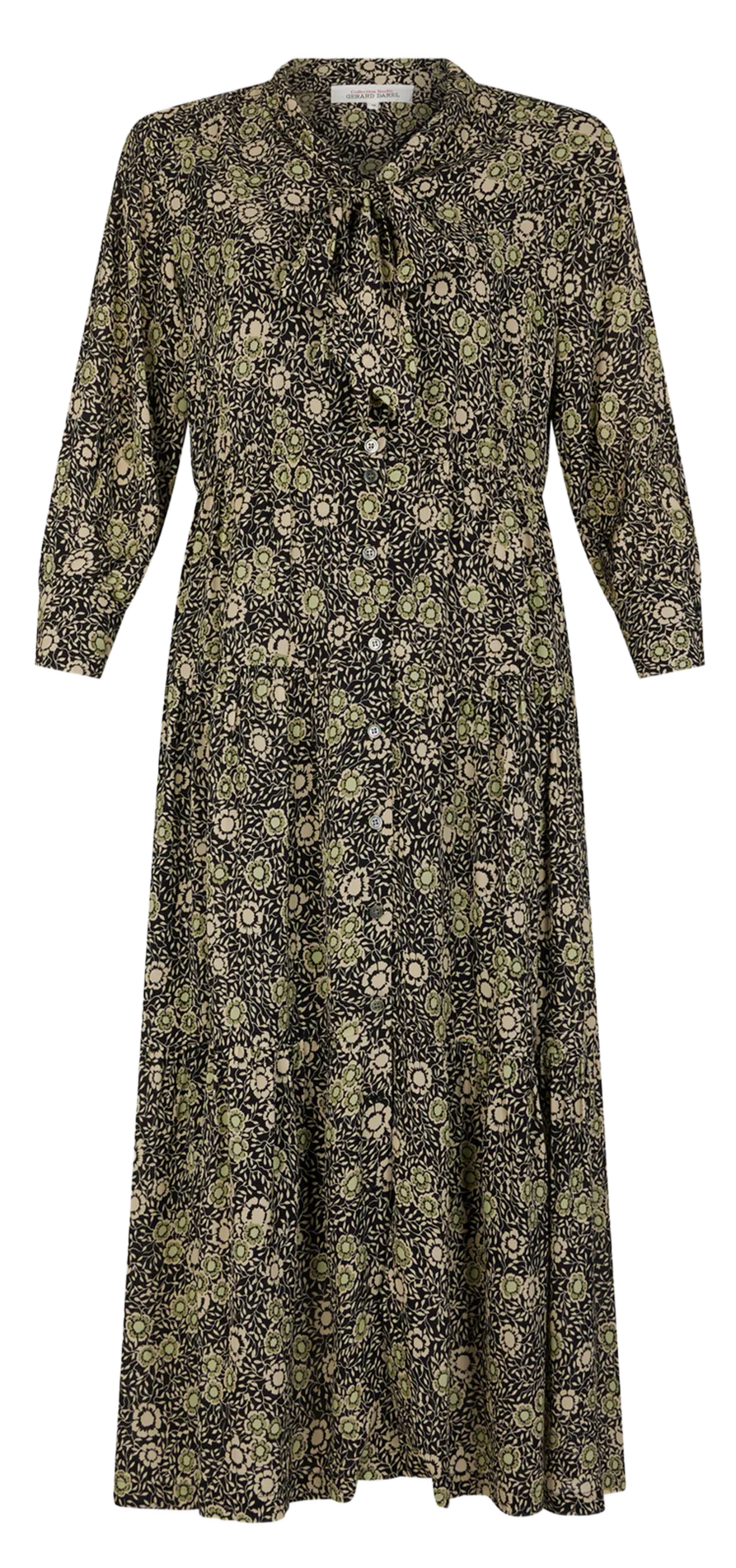 GERARD DAREL SOLYA - Vestido camisero estampado con caída natural  en caqui