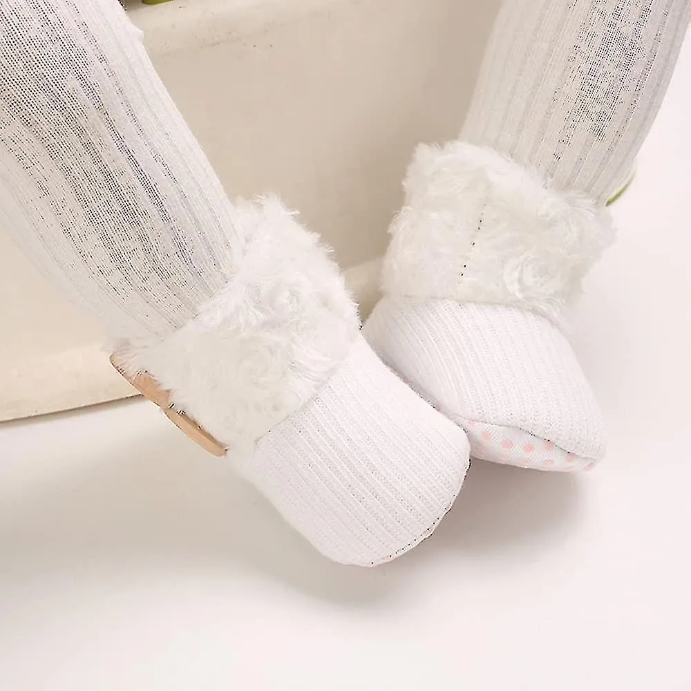 Girl Baby Shoes Infant Soft And Light Cotton Sole Cotton Plush Lining Snow Boots